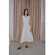 Athena Pleated Dress-Ivory