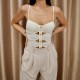 Aurora Cut-Out Bodysuit-Ivory
