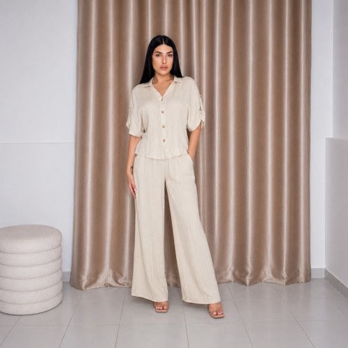 Aura Linen Set-Beige