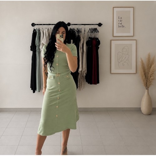 Amelia Midi Dress-Pistachio