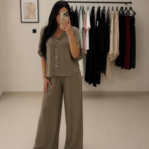 Aura Linen Set-Taupe