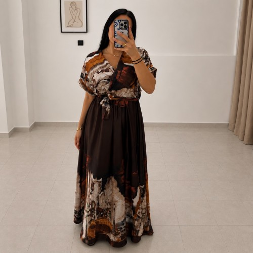 Florence Maxi Dress-Brown