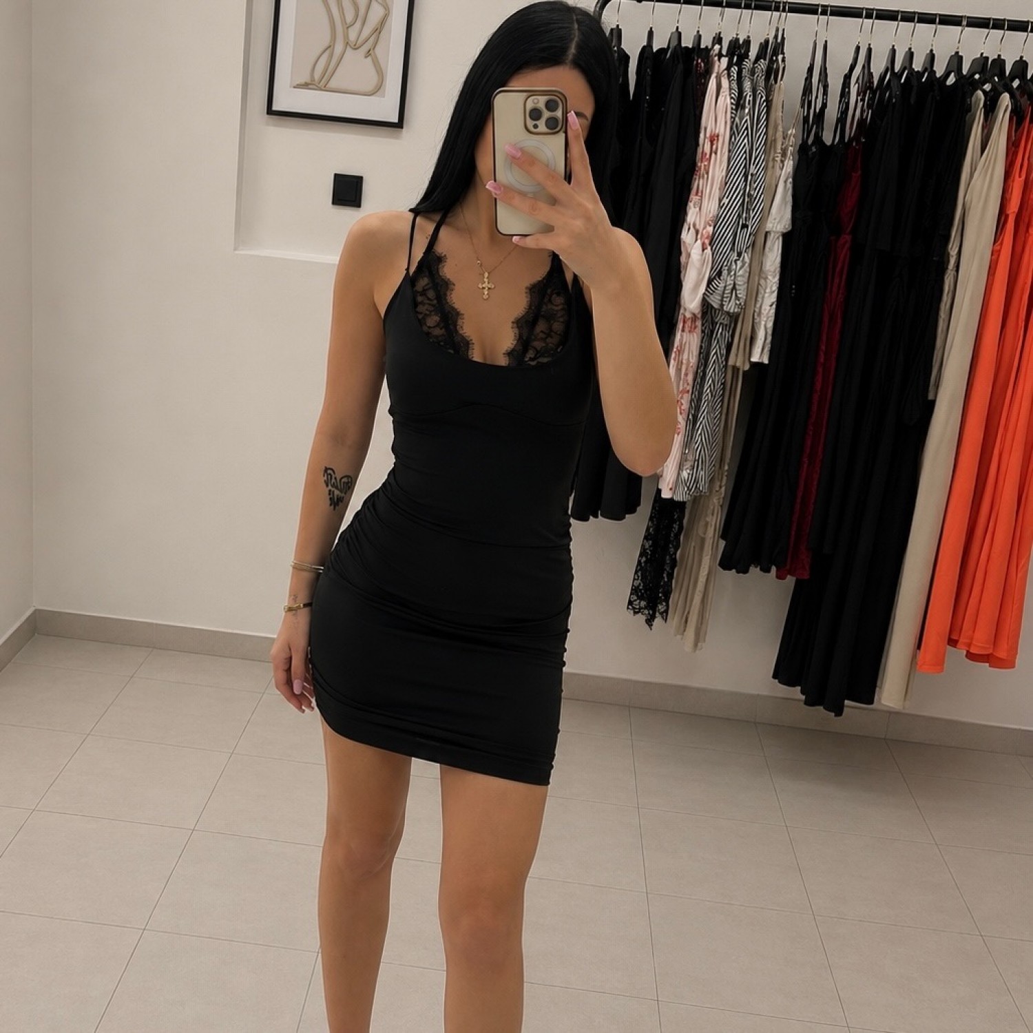 Luna Lace Dress-Black