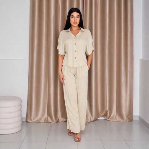 Aura Linen Set-Beige