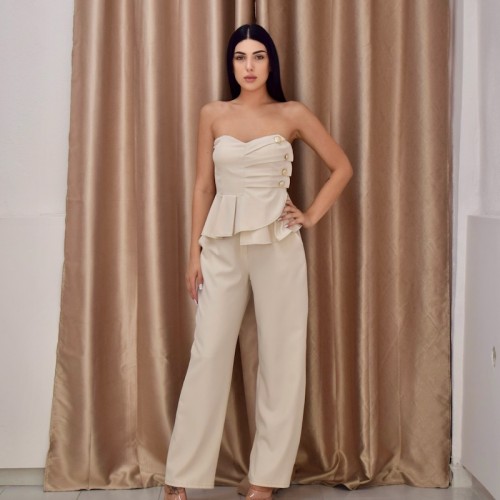 Elara Tailored Set-Ivory 
