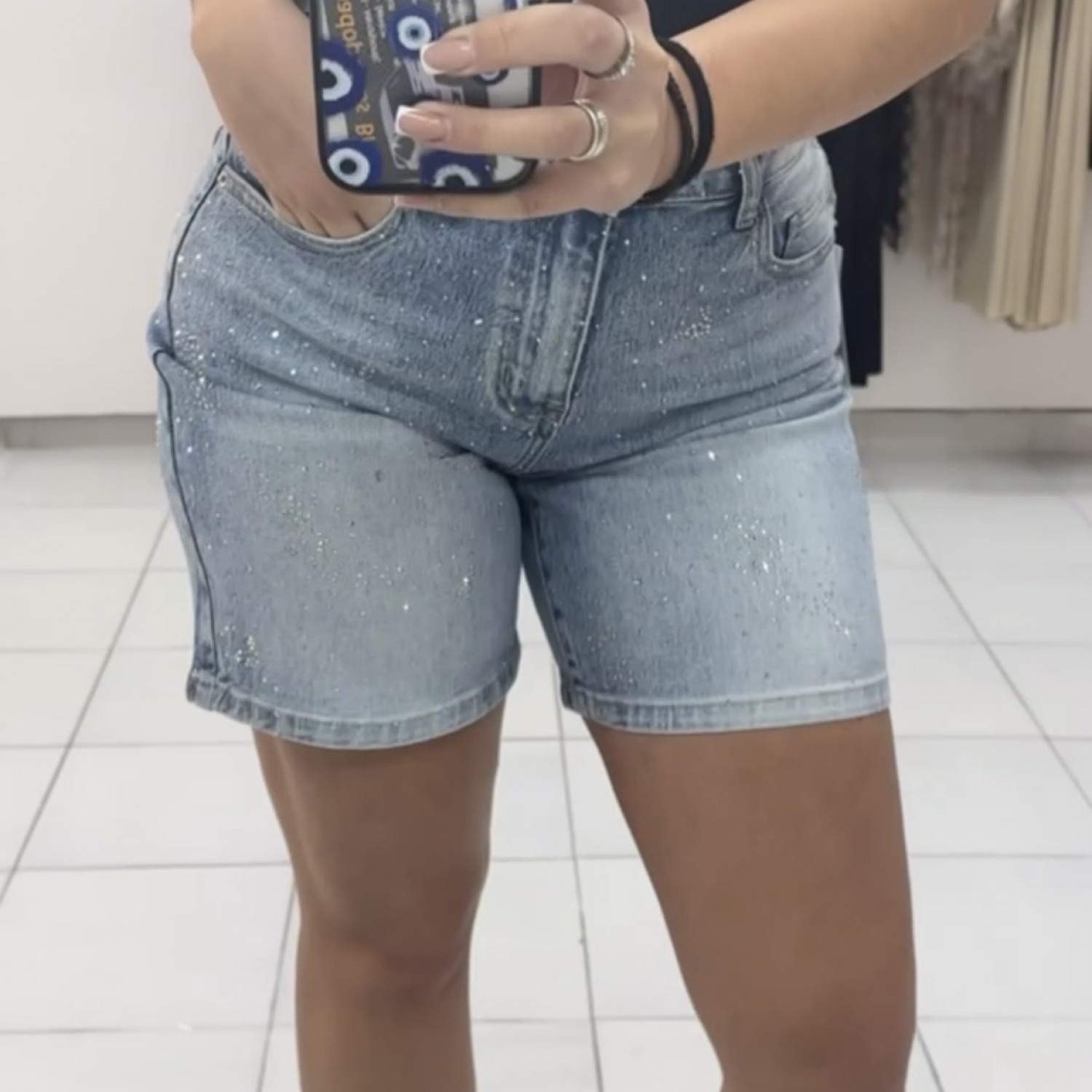 Crystal Denim Bermuda