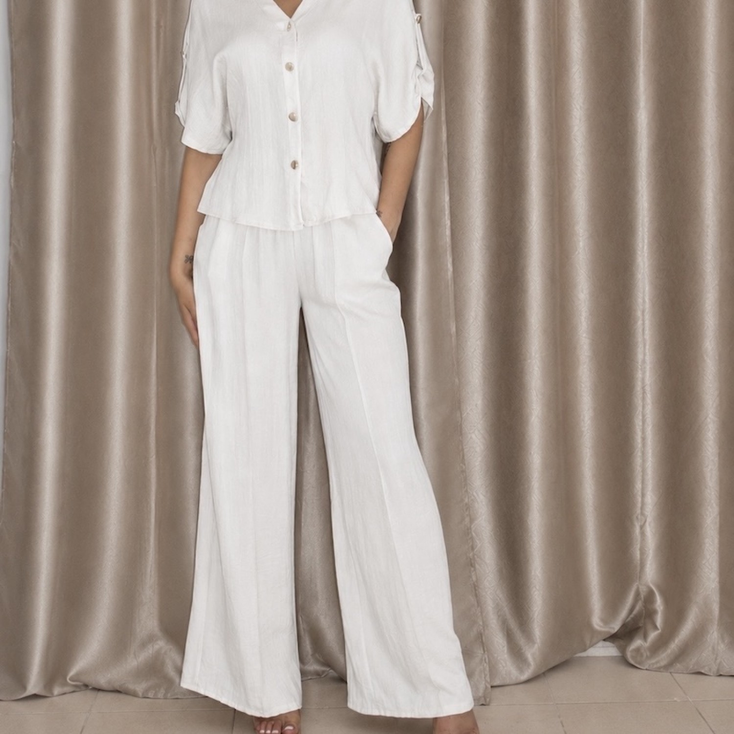 Aura Linen Set-White